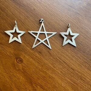 Star of David 925 Silver Pendant lot Set 3